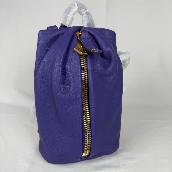 Aimee Kestenberg Handbags - Aimee Kestenberg Purple Tamitha Mini Leather Cotton Backpack Crossbody NWT
